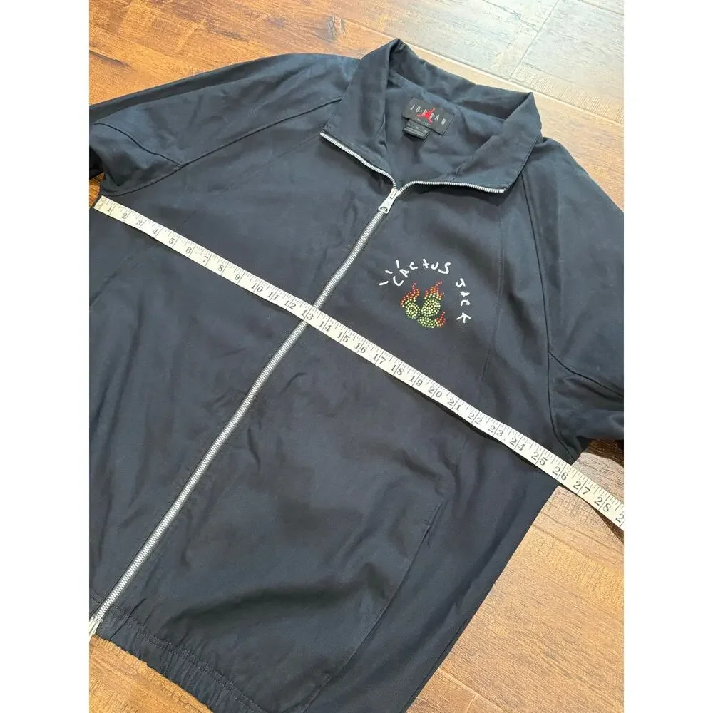 Cactus Jack x Air Jordan Flight Jacket XL Black Travis Scott Graphic Streetwear
